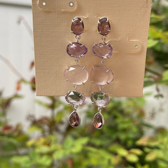 Pink & Purple Dangle Earrings - Picture 14 of 14